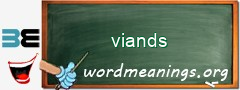 WordMeaning blackboard for viands